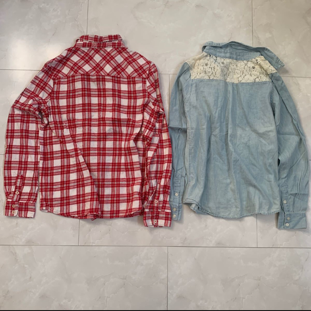 FOREVER 21(フォーエバートゥエンティーワン)のデニムシャツ150cm2枚セット キッズ/ベビー/マタニティのキッズ服男の子用(90cm~)(ブラウス)の商品写真