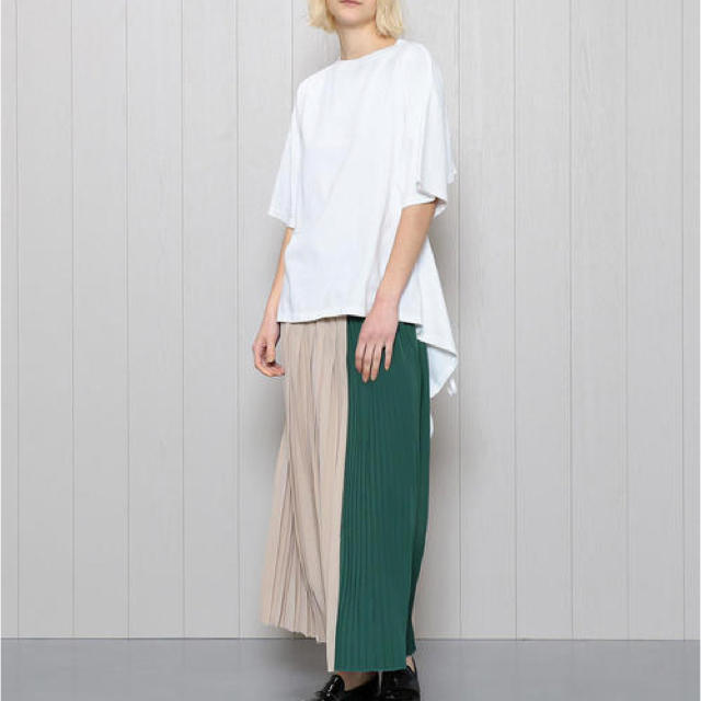 H BEAUTY&YOUTH COLOR BLOCK PLEATED SKIRT