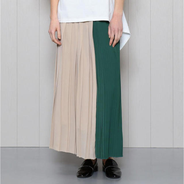 H BEAUTY&YOUTH COLOR BLOCK PLEATED SKIRT 1