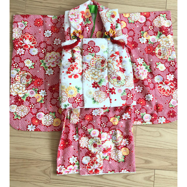 七五三　着物　被布コート　9点セット キッズ/ベビー/マタニティのキッズ服女の子用(90cm~)(和服/着物)の商品写真