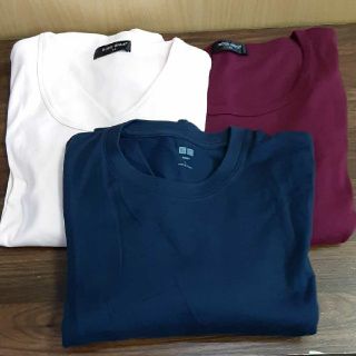 ユニクロ(UNIQLO)のNo.3　ユニクロのロングTシャツとBODYWAVEのTシャツの3枚まとめ売り(Tシャツ/カットソー(七分/長袖))