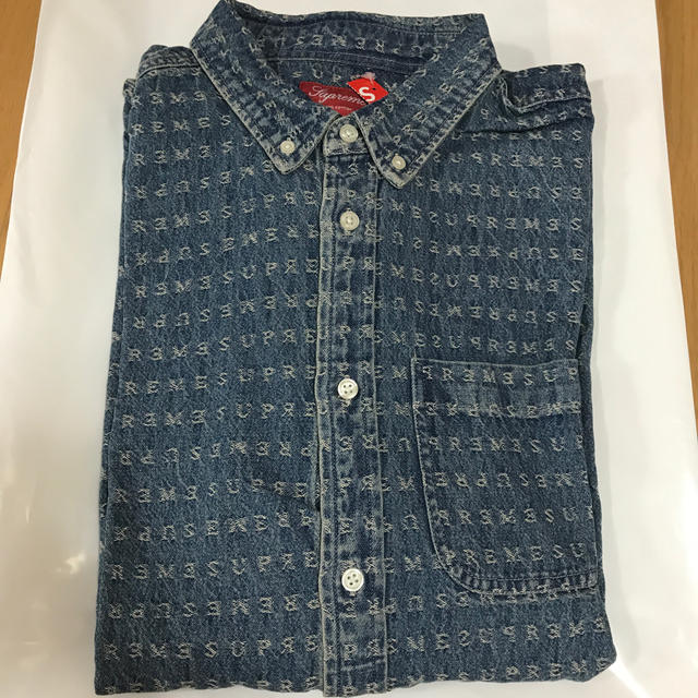 Supreme Jacquard Logos Denim Shirt L