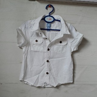 ベビーギャップ(babyGAP)のシャツ 半袖 白 ホワイト 上着 キッズ ベビー 無地(ブラウス)