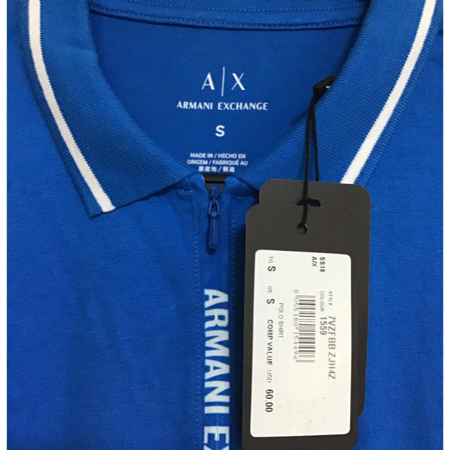 ARMANI EXCHANGE(アルマーニエクスチェンジ)の✨新品✨ARMANI EXCHANGE ポロシャツ 海外サイズS 色ブルー メンズのトップス(ポロシャツ)の商品写真