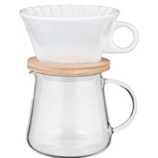 【未使用品】iwaki スノートップ　コーヒーポット＆ドリッパー400ml(コーヒーメーカー)