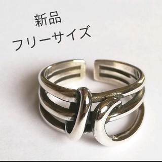 新品 硬結びリング フリーサイズ サムリング レディース メンズ 韓国 指輪(リング(指輪))