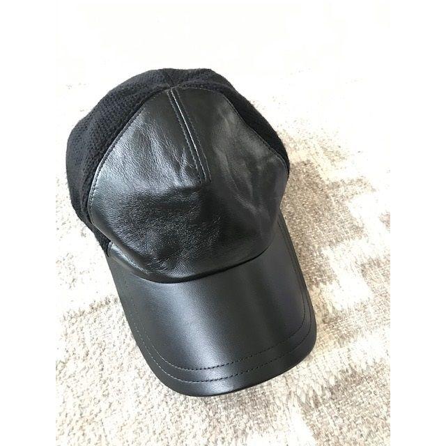 DIOR HOMME(ディオールオム)の09AW dior homme レザー × ウール 切り替え キャップ メンズの帽子(キャップ)の商品写真