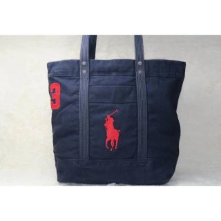 ポロラルフローレン(POLO RALPH LAUREN)のPolo Ralph Lauren ラル フローレン コットントート バッグ 紺(トートバッグ)