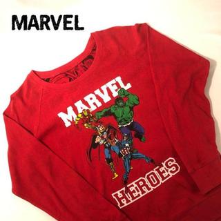 マーベル ヒーローズ MARVEL HEROES ビッグプリント ロンT レッド(Tシャツ/カットソー(七分/長袖))