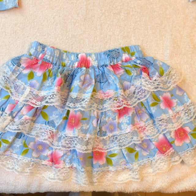 甚平　浴衣ドレス　帯付き100cm キッズ/ベビー/マタニティのキッズ服女の子用(90cm~)(甚平/浴衣)の商品写真