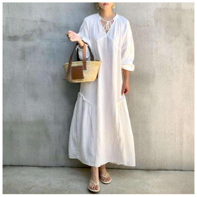 HM HM 大人気コットン カフタンワンピース ロングワンピース ZARA 好き様もの通販 by yaemin HM コットン100% ワンピース☆