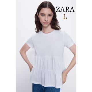 ザラ(ZARA)の今季 新品 ZARA ザラ ティアード フリル Tシャツ 半袖 トップス(Tシャツ(半袖/袖なし))