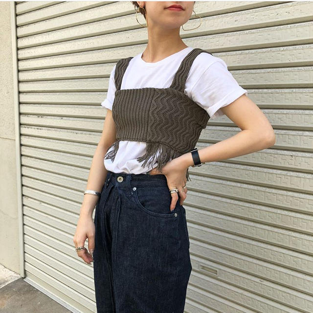 TODAYFUL(トゥデイフル)のTODAYFUL Knit Fringe Bustier レディースのトップス(ベアトップ/チューブトップ)の商品写真