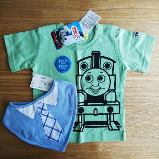 アカチャンホンポ(アカチャンホンポ)のトーマスTシャツ&ネクタイ柄スタイ(Ｔシャツ)