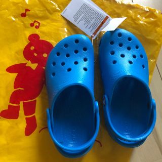 クロックス(crocs)の新品未使用！お買い得クロックス　青　18.5cm(サンダル)