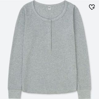 ユニクロ(UNIQLO)のユニクロ ワッフルヘンリーネックT L(Tシャツ(長袖/七分))