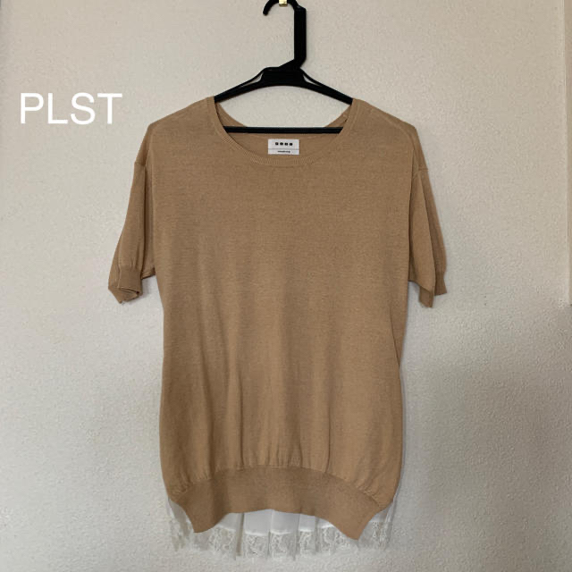 PLST(プラステ)の美品試着のみ♡PLSTプラステ レディースサマーニット バックレース レディースのトップス(カットソー(半袖/袖なし))の商品写真