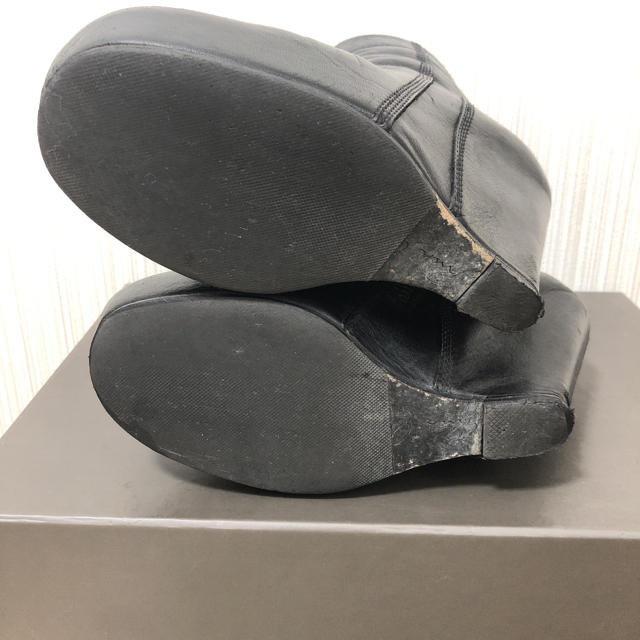 Rick Owens ショート ブーツ 35 ウェッジソール レザー 箱あり