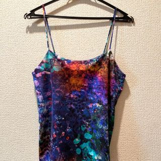 トップショップ(TOPSHOP)の【MaHo様　専用】TOPSHOP 黒ベース柄物キャミソール(キャミソール)