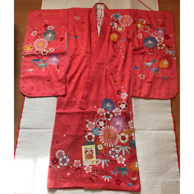着物　七五三　7歳用　ピンク　新品　絹 キッズ/ベビー/マタニティのキッズ服女の子用(90cm~)(和服/着物)の商品写真