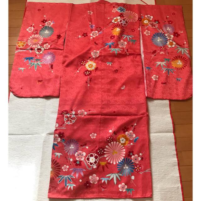 着物　七五三　7歳用　ピンク　新品　絹 キッズ/ベビー/マタニティのキッズ服女の子用(90cm~)(和服/着物)の商品写真