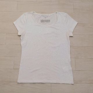 オフオン(OFUON)の OFUON　シャツ　白地　シルバードット柄　M(Tシャツ(半袖/袖なし))