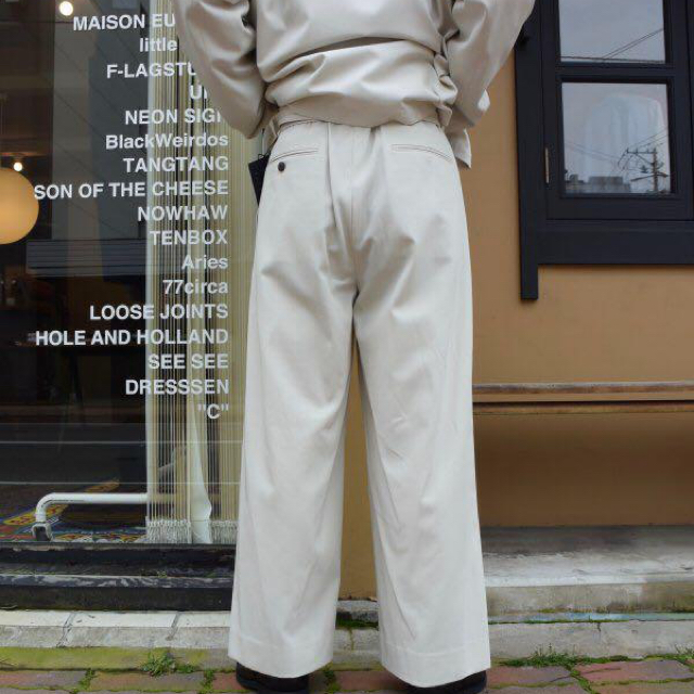 2 uru 20ss COTTON GABARDINE 2 TUCK PANTS-eastgate.mk
