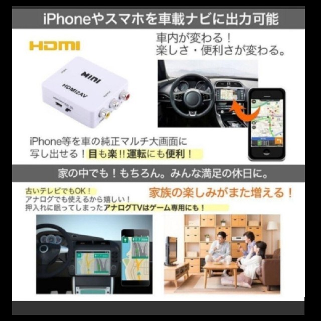 【即日発送】HDMI to コンポジット RCA 変換 コンバーター アダプター スマホ/家電/カメラのテレビ/映像機器(映像用ケーブル)の商品写真