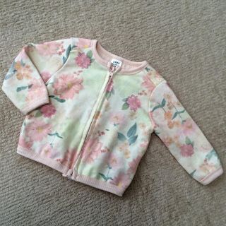 ザラキッズ(ZARA KIDS)の花柄 ジップアップ スウェット 82(カーディガン/ボレロ)