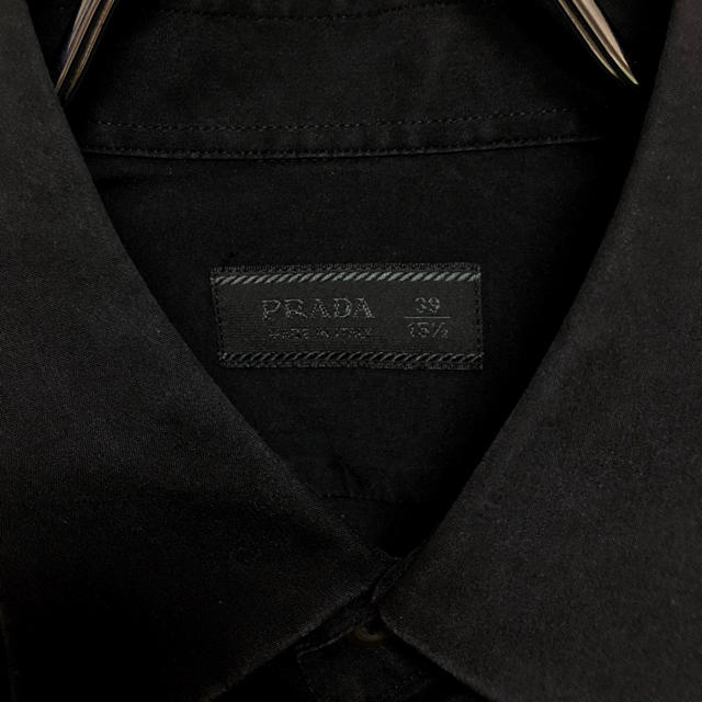 PRADA プラダ ストレッチ ドレスシャツ ブラック モード 長袖シャツ