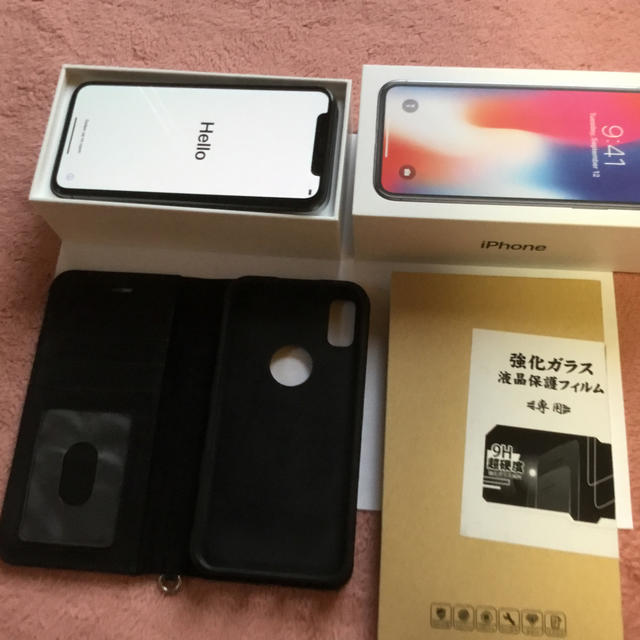 iPhoneXスペースGLAY256G SIMフリー (初期化済み) 美品iOS最新1351