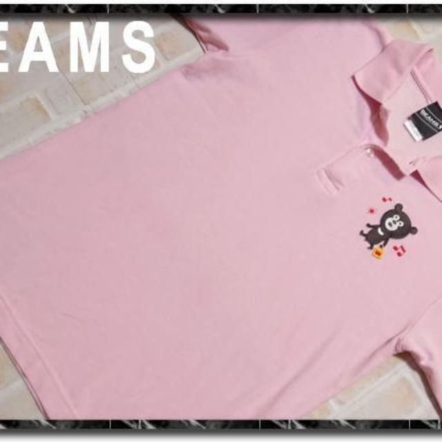 BEAMS(ビームス)のビームスT　アップリケ付き半袖ポロシャツ　ピンク メンズのトップス(ポロシャツ)の商品写真