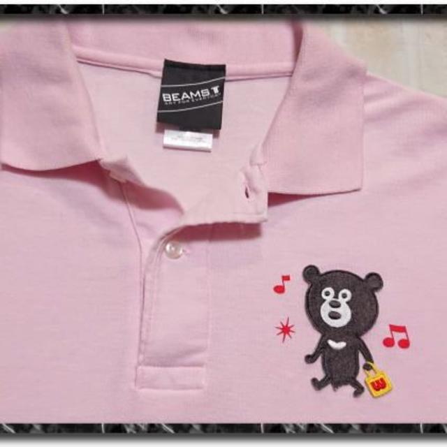 BEAMS(ビームス)のビームスT　アップリケ付き半袖ポロシャツ　ピンク メンズのトップス(ポロシャツ)の商品写真