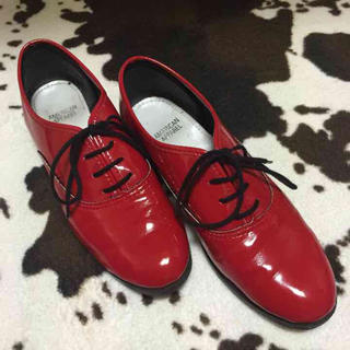 アメリカンアパレル(American Apparel)のアメアパ 赤色フラットシューズ(ローファー/革靴)