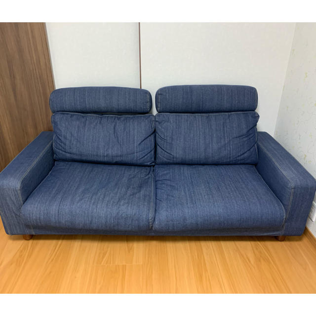 無印2.5シーター ソファー デニムカバー 説明書付属品付き-