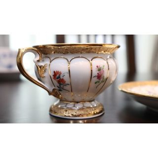 マイセン(MEISSEN)のマイセン　 Xフォーム　金彩仕上げ　ティーカップ＆ソーサー(陶芸)