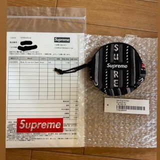 シュプリーム(Supreme)の　Supreme Woven Stripe Coin Pouch ブラック 黒(コインケース/小銭入れ)