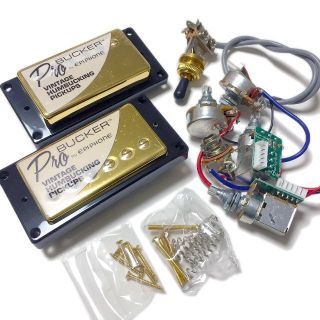 エピフォン(Epiphone)のProBucker 2・3ゴールド＆配線済みハーネスセット(エレキギター)