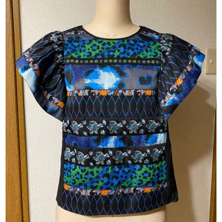 ケンゾー(KENZO)のKENZO H&M コラボ　フリル袖トップス(シャツ/ブラウス(半袖/袖なし))