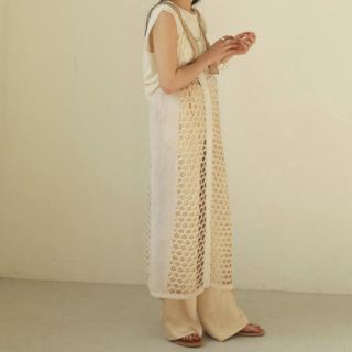 トゥデイフル(TODAYFUL)のTodayful Mesh Knit Dress 38(ロングワンピース/マキシワンピース)