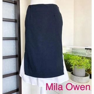 ミラオーウェン(Mila Owen)のミラオーウェン☆異素材ミックス スカート♡オシャレ♪(*´꒳`*)(ひざ丈スカート)
