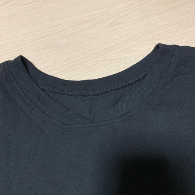 AZUL by moussy(アズールバイマウジー)のAZUL by moussy アズール スリットVネックドレスTシャツ ブラック レディースのトップス(Tシャツ(半袖/袖なし))の商品写真