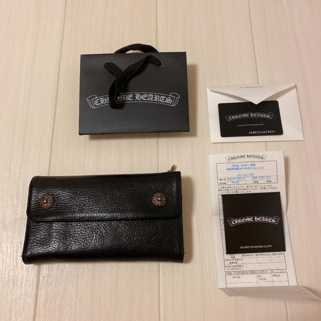 美品 CHROME HEARTS ウェーブウォレットクロムハーツ財布長財布