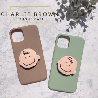 ピーナッツ(PEANUTS)の大人気◎新品◆チャーリーブラウン ポップソケット付き　iPhoneケース(iPhoneケース)