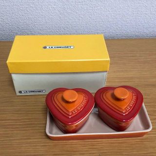 ルクルーゼ(LE CREUSET)の★お値引きしました　未使用 ルクルーゼ　プチ・ラムカン　ペア　人気のオレンジ(食器)