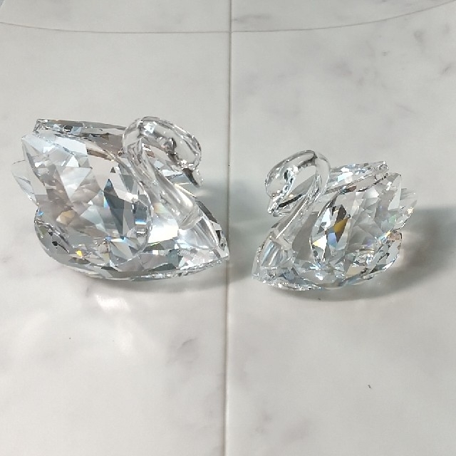 SWAROVSKI   スワロフスキースワン置物 2個セットの通販 by mococo's