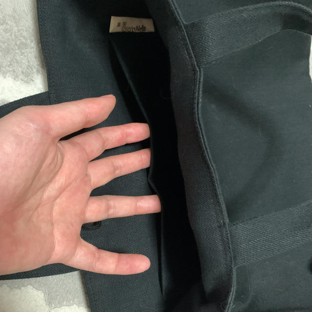 トートバッグ 黒 ブラック 手提げ 教科書 厚手 メンズのバッグ(トートバッグ)の商品写真