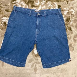 アベイシングエイプ(A BATHING APE)のAPE BAPE デニム　denim ショーツ　ハーフパンツ　L kaws(ショートパンツ)