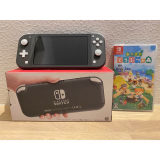 ニンテンドースイッチ(Nintendo Switch)のNintendo SwitchLite グレー　あつまれどうぶつの森(ゲーム)