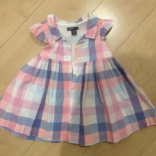 ベビーギャップ(babyGAP)のベビーギャップ　チェック　ワンピース　12-18m 80(ワンピース)